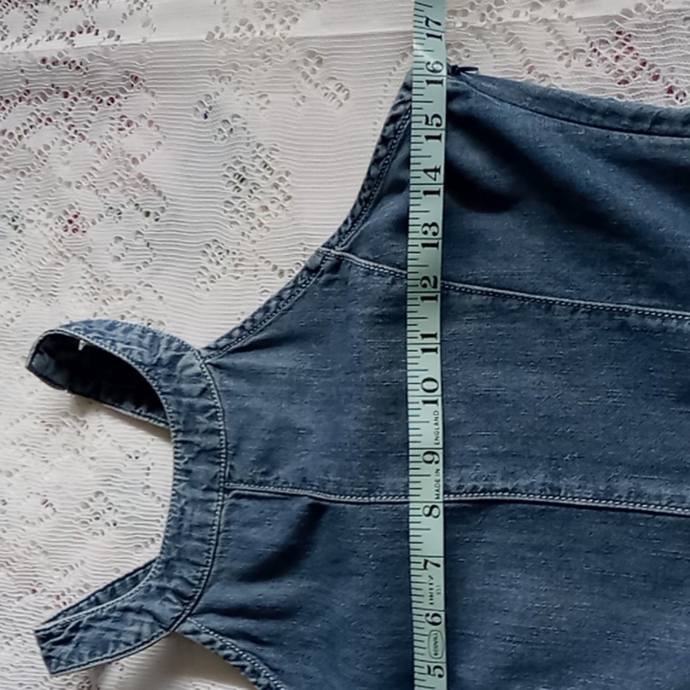 Anthropologie Pilcro Femme Denim Chambray Wide Leg Crop Jumpsuit Size 4 - Picture 8 of 16